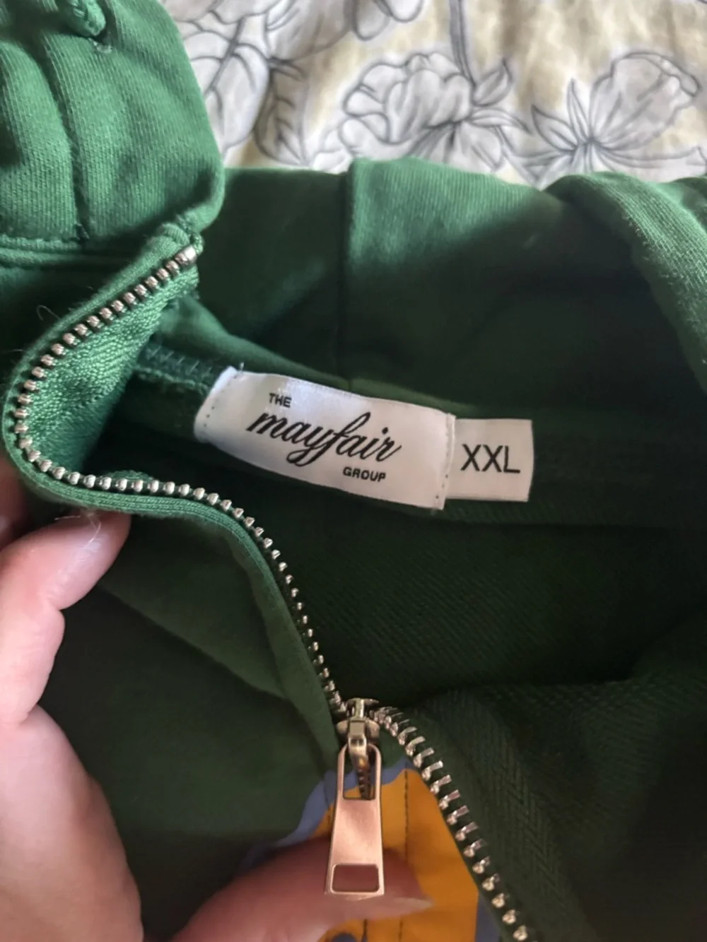 Mayfair Zip-Up Hoodie with Yellow Number 444 - Picture 2 of 3